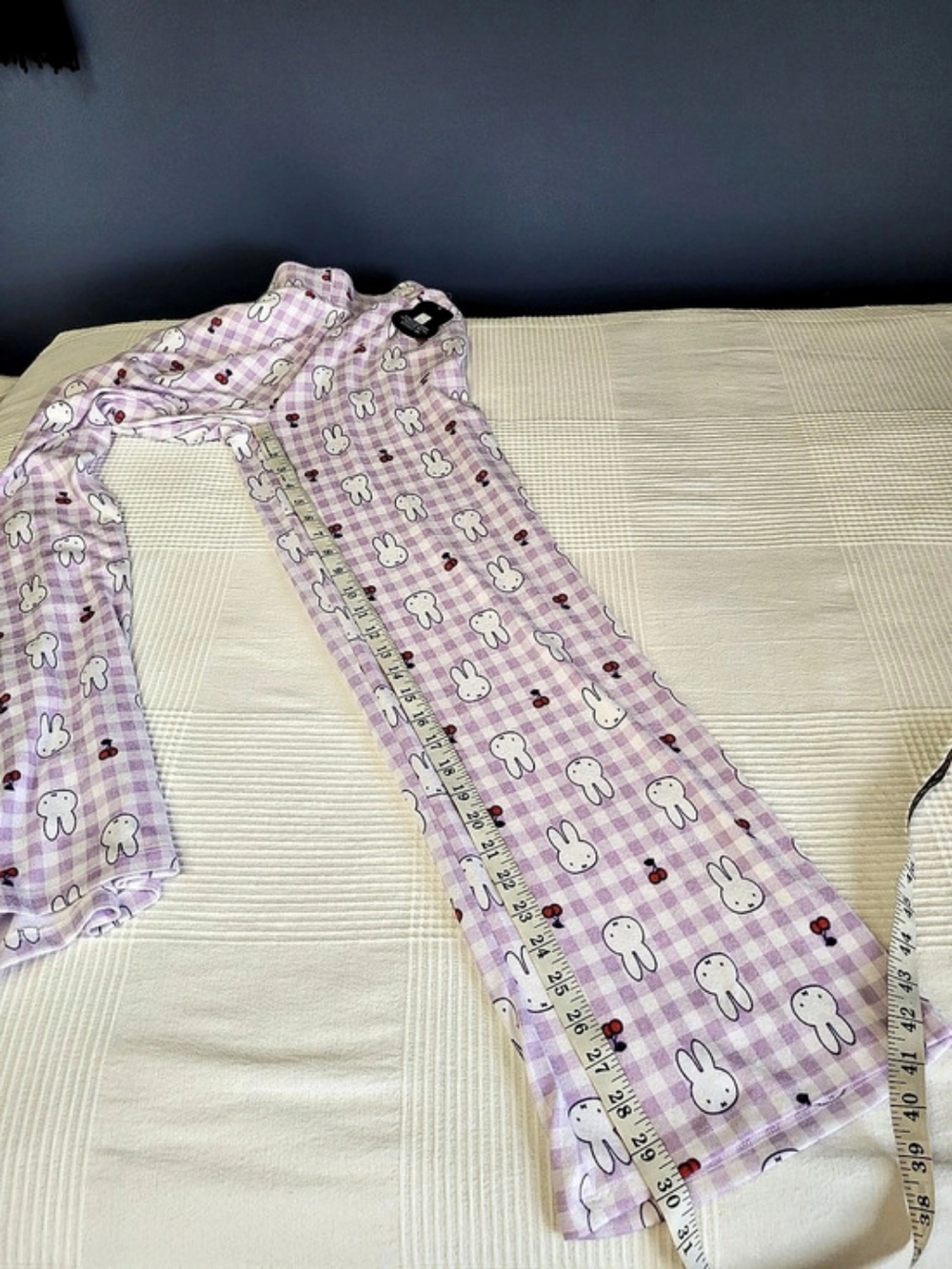 miffy pajama pants Girls XXS Purple Checkered NWT